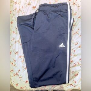 Adidas Navy Blue Joggers with White Stripes